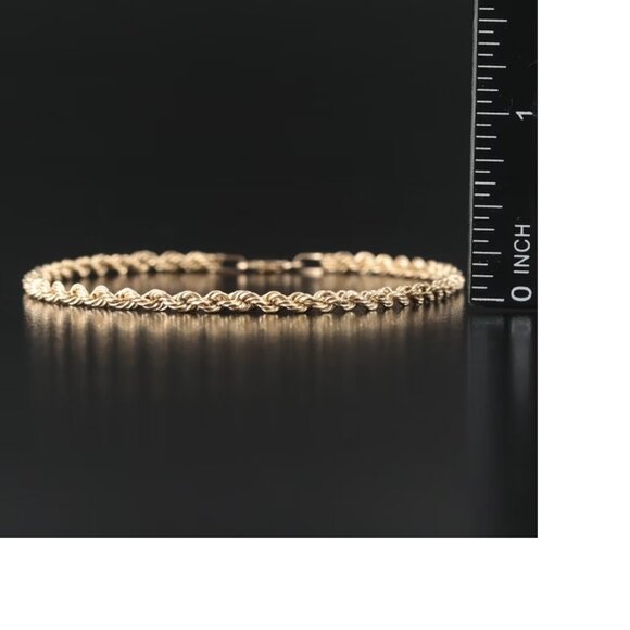 10k Gold Rope Chain Bracelet (or anklet). - Picture 3 of 7